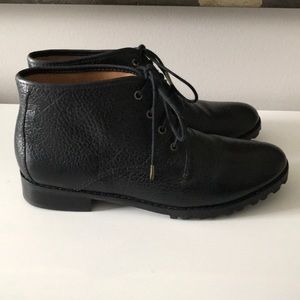 EILEEN FISHER Pebbled Leather Lace Up Booties